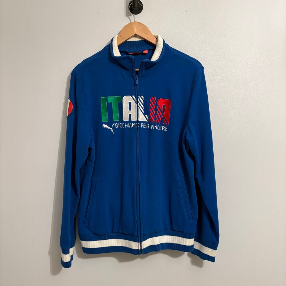 Women's Medium Italia Soccer Blue Full Zip Puma Jacket 18 Italy Heavyweight